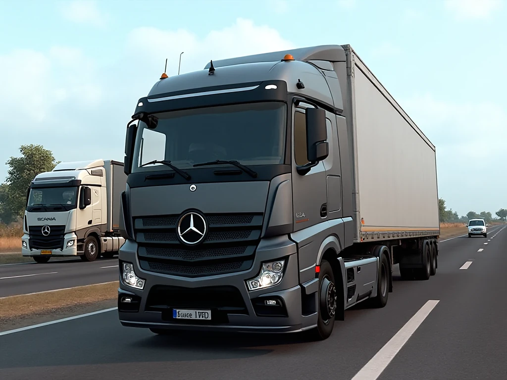 Mercy Actros Trailer Scania and Volvo Mod BUSSID