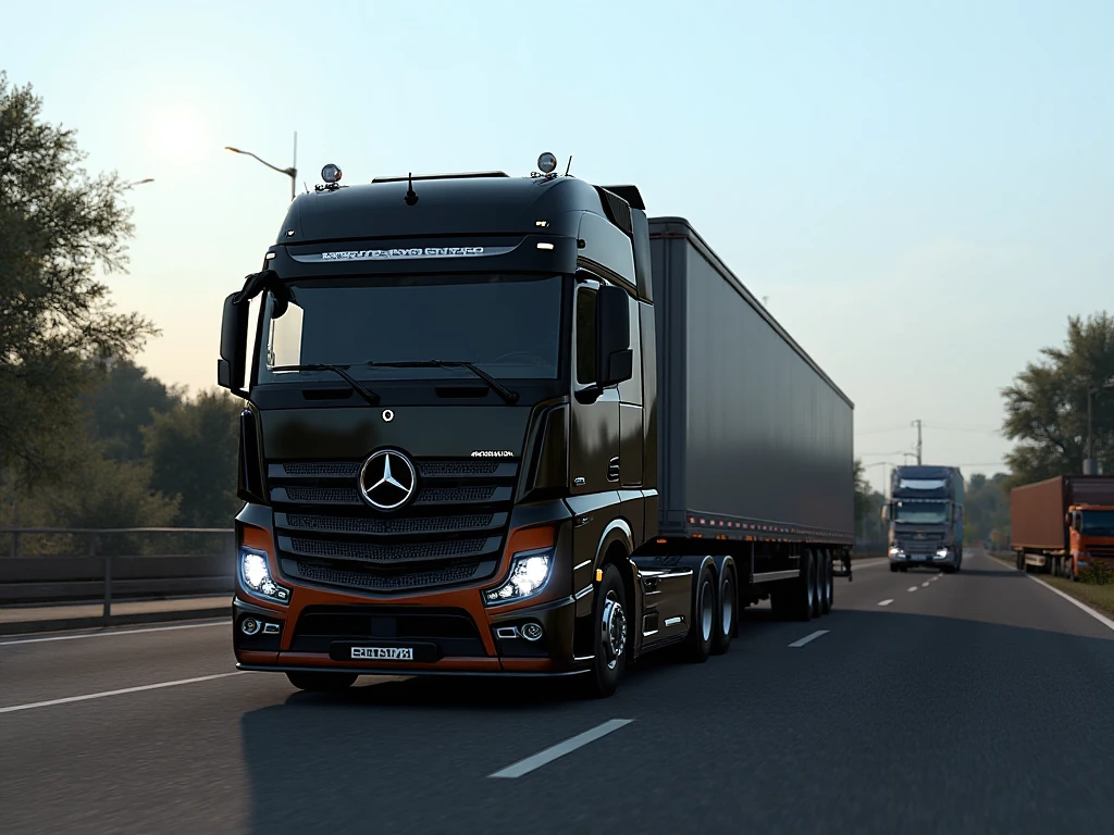 Mercy Actros Trailer Scania and Volvo Mod BUSSID