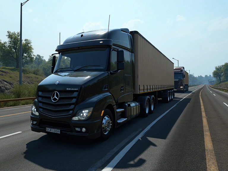 Mercy Actros Trailer Scania and Volvo Mod BUSSID